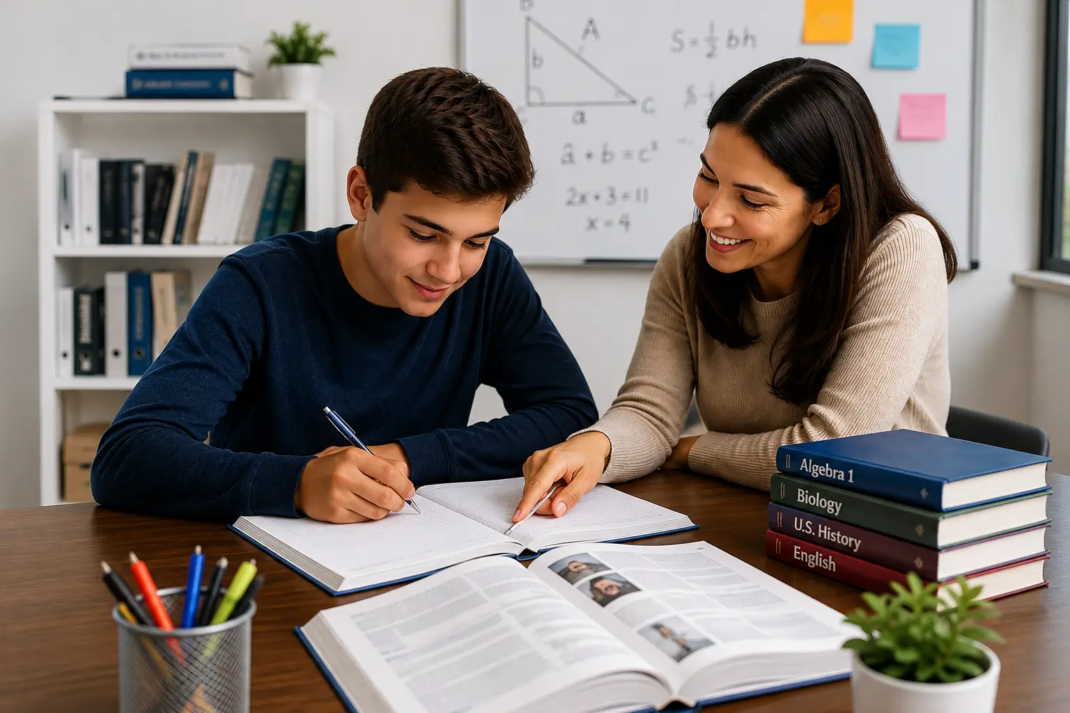 Student receiving one-on-one academic tutoring from a Sentry Tutors instructor