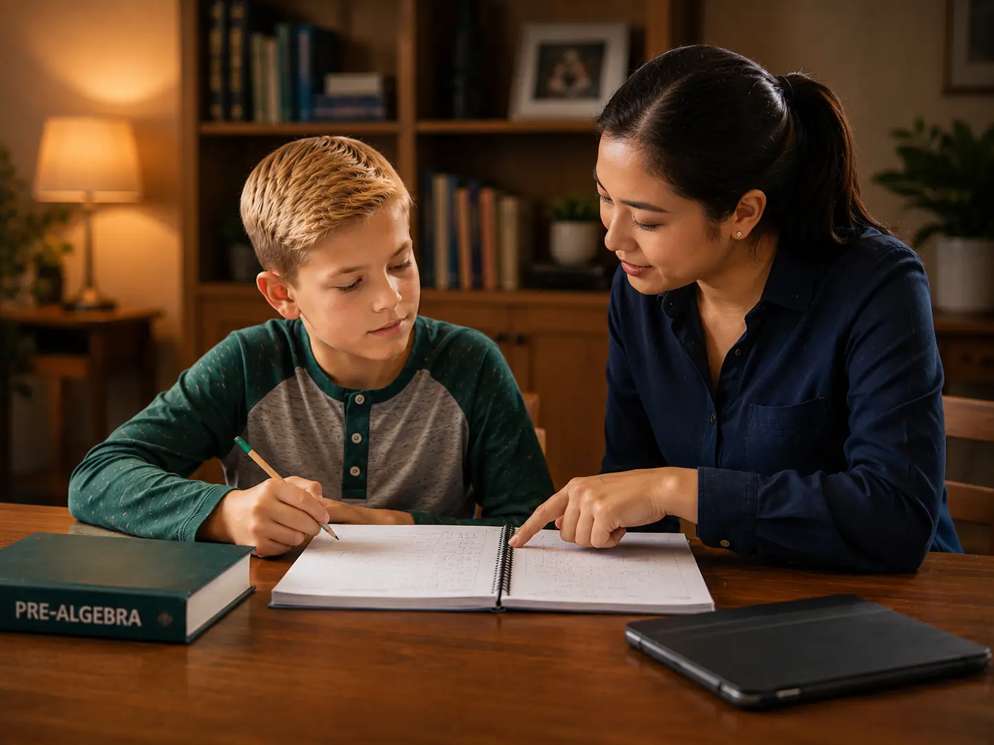 Private tutor providing one-on-one in-person tutoring to a student at home